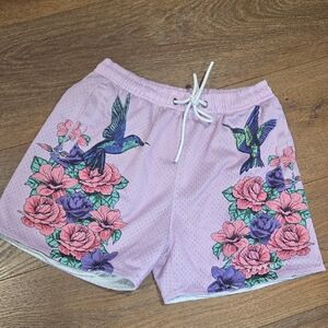 YOUNGLA FLORAL MESH MENS SHORTS SIZE MED... #7853